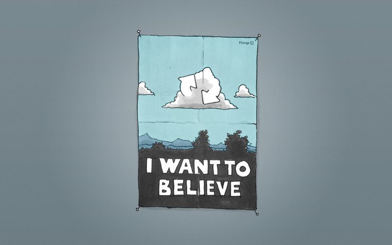 Poster with Clouds and Text