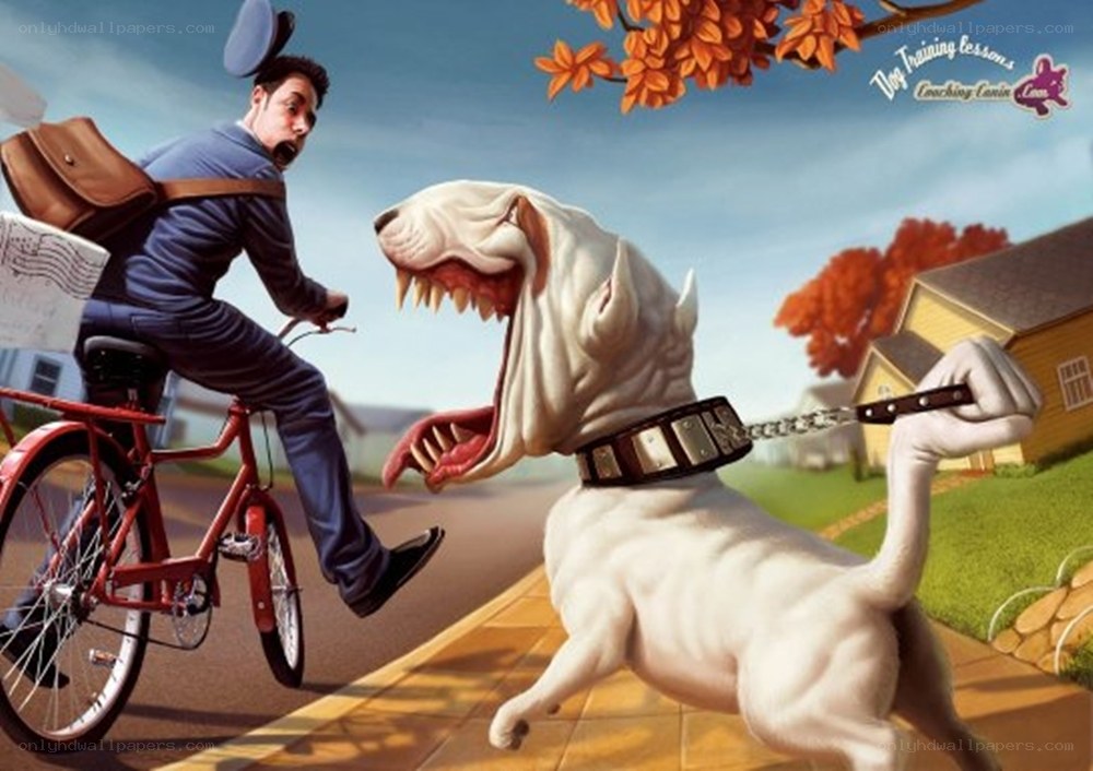 Postman chased by dog