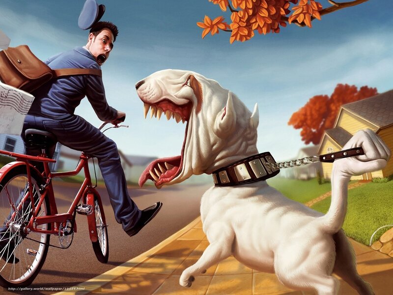 Postman chased by dog