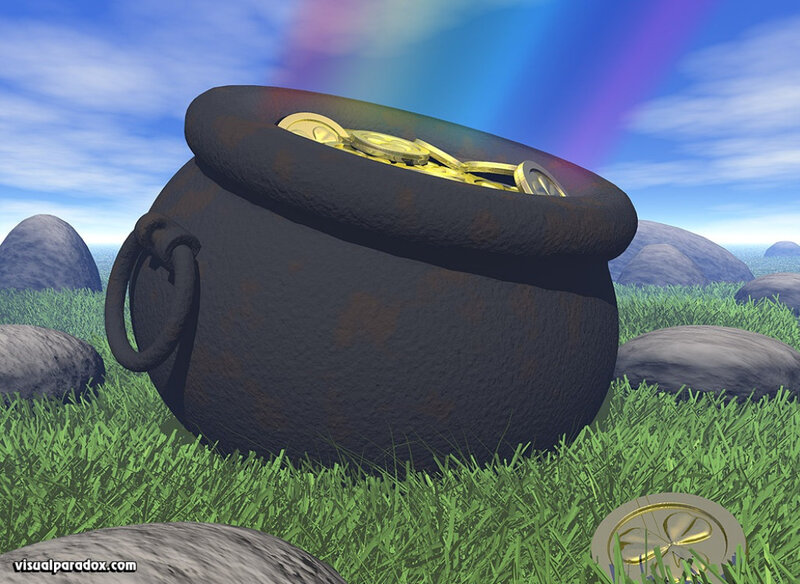 pot of gold at rainbow's end