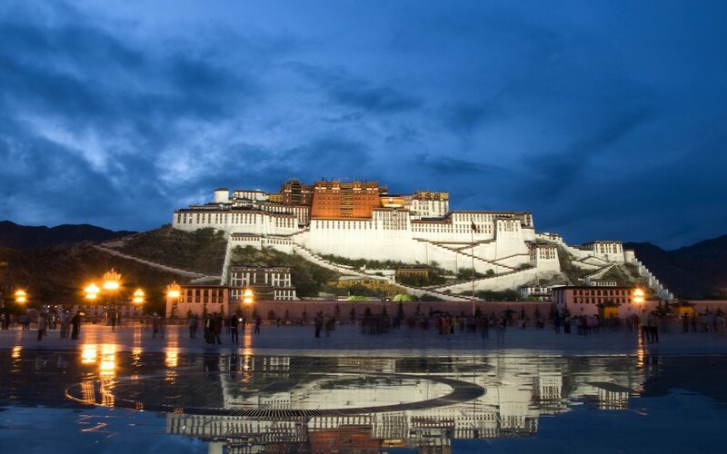 Potala Palace at Dusk — Blue, Dramatic, Night