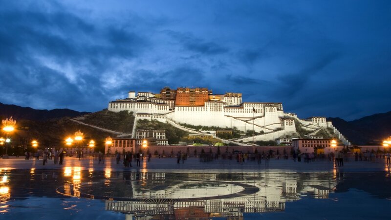 Potala Palace at Dusk — Blue, Dramatic