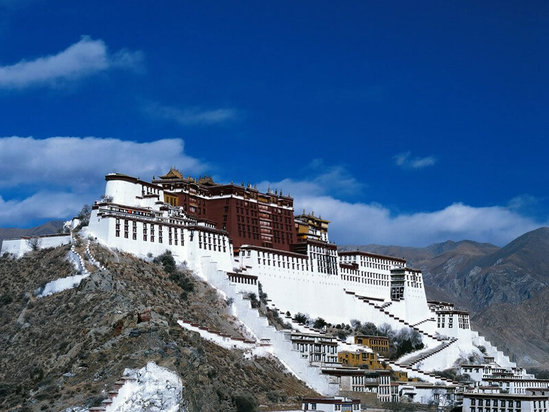 Potala Palace on Hill — Blue, Serene