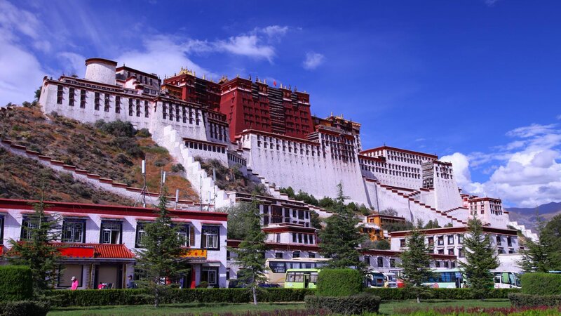 Potala Palace on Hill — Blue