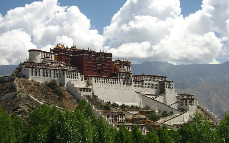 Potala Palace on Hill — White
