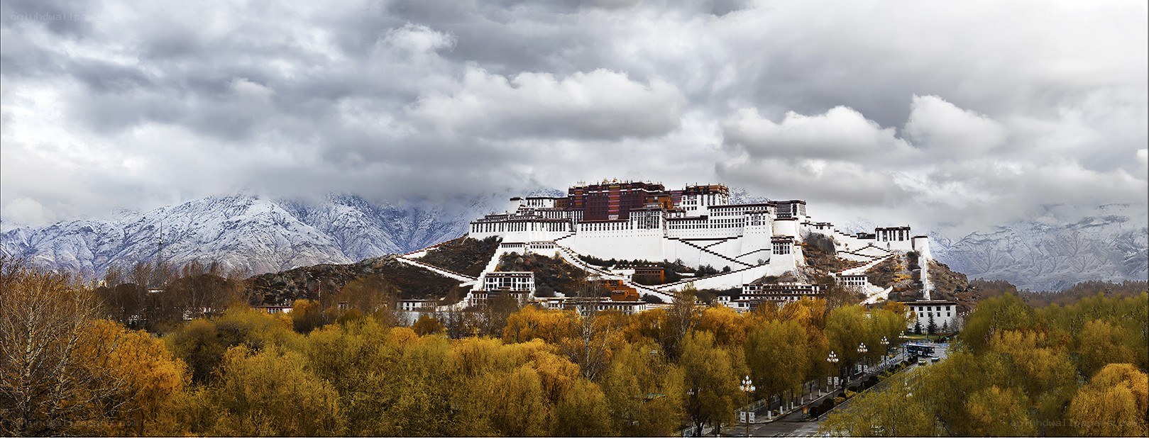 Potala Palace with autumn trees