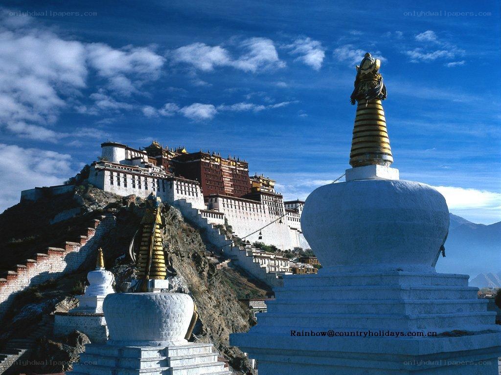 Potala Palace with stupas