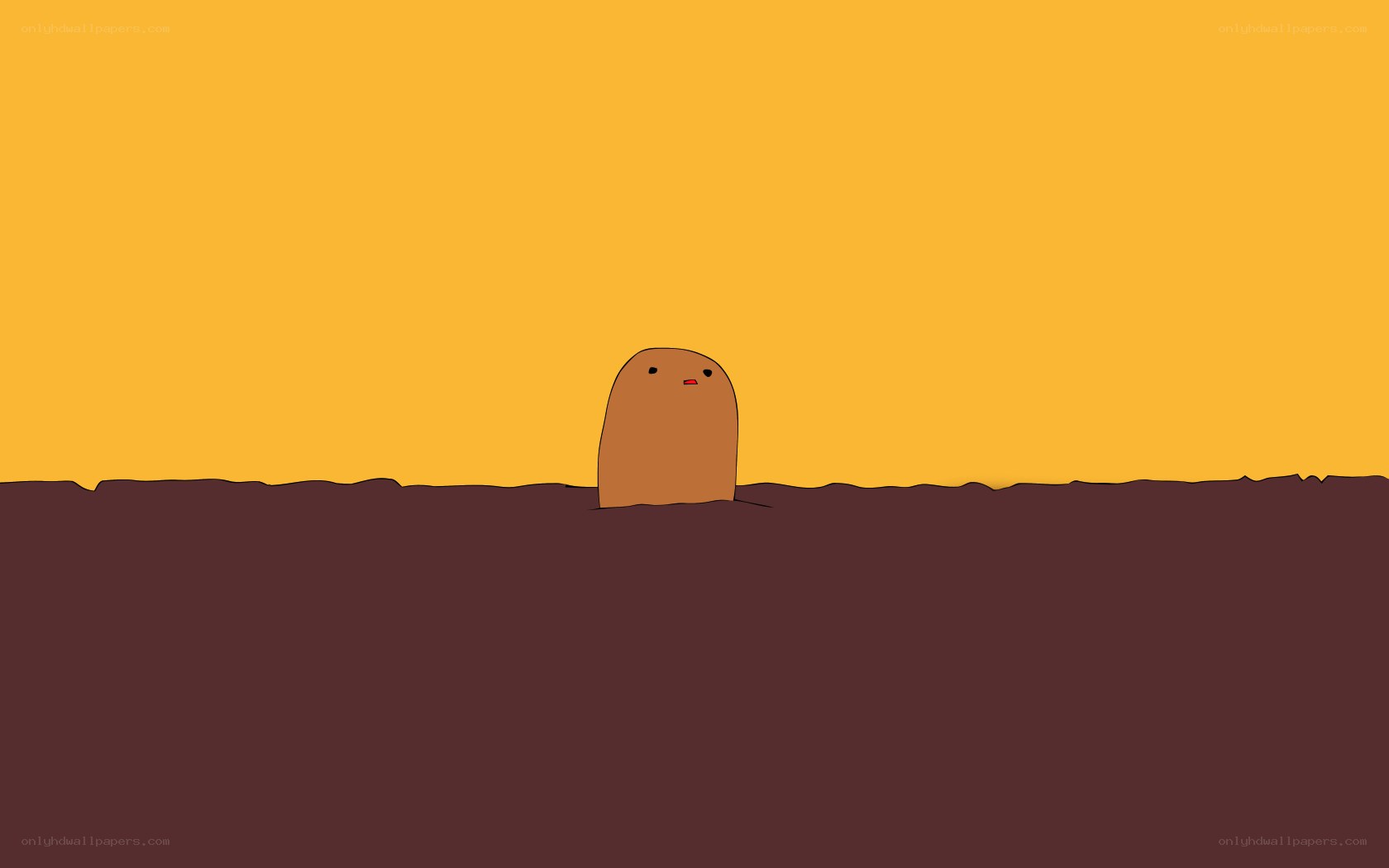 potato character in soil