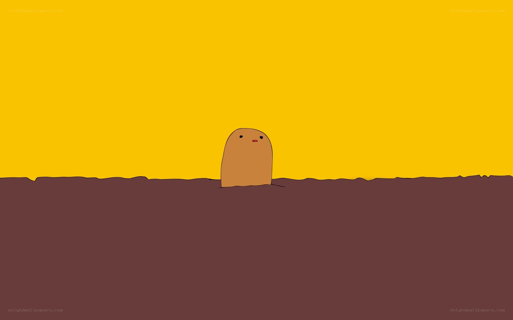 potato character in soil