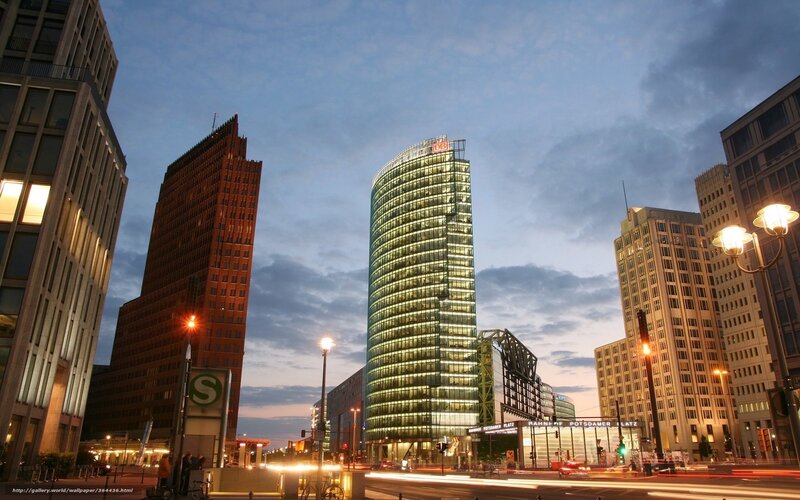 Potsdamer Platz at Dusk — Blue