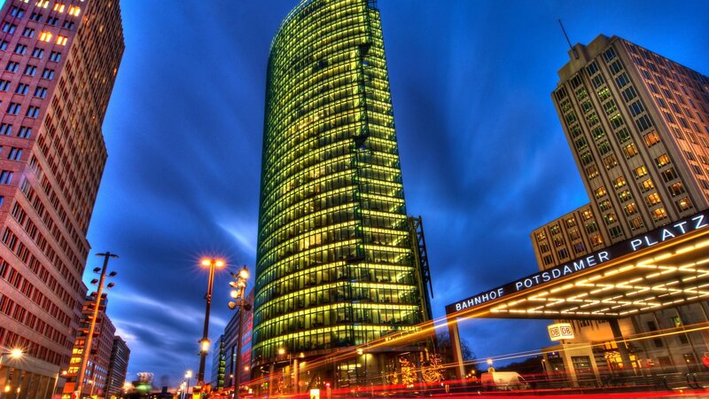 Potsdamer Platz at Night — Blue