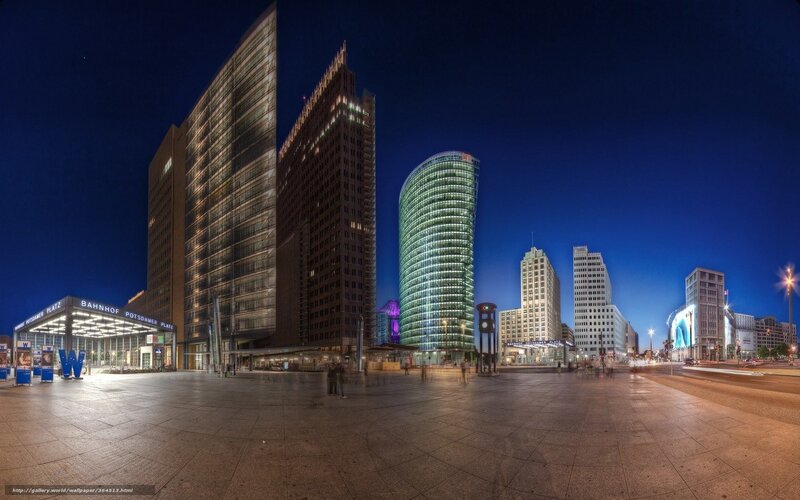 Potsdamer Platz at Night — Blue, Urban