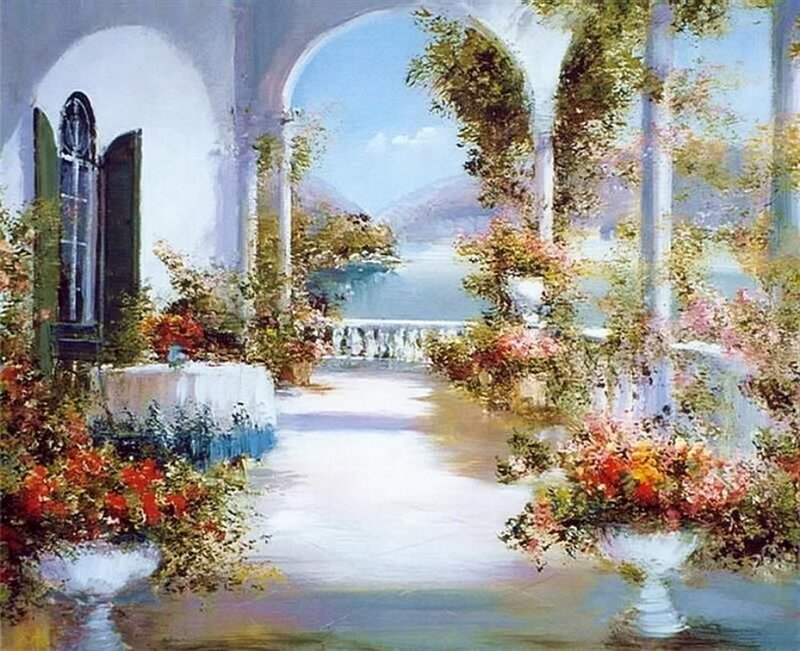 Potted Flowers on Terrace