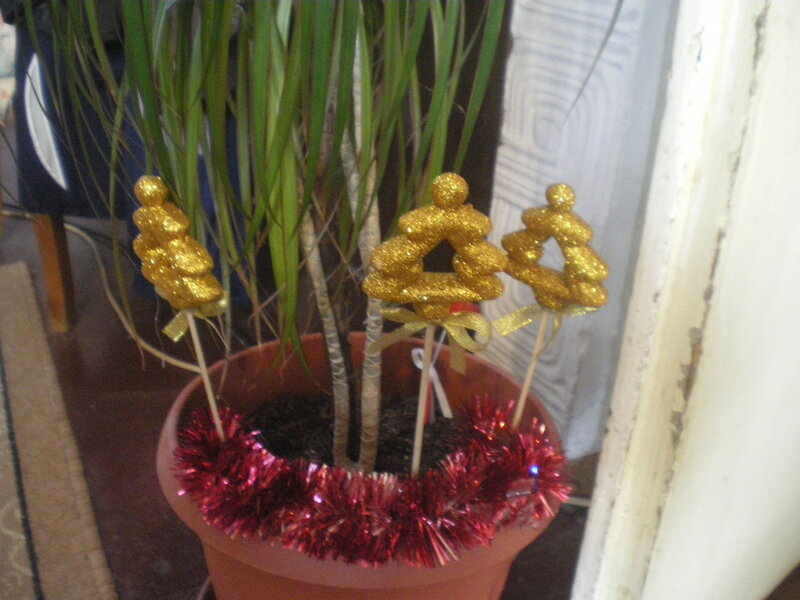 Potted Plant with Decorations