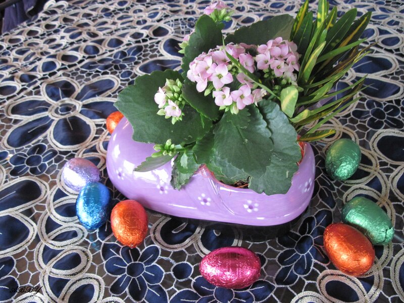 Potted Plant with Eggs
