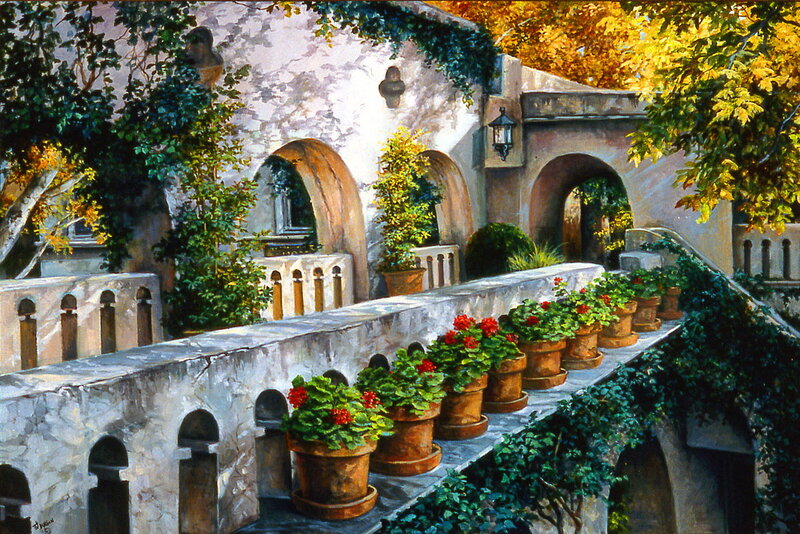 Potted Plants on Balcony — Green, Serene, Autumn