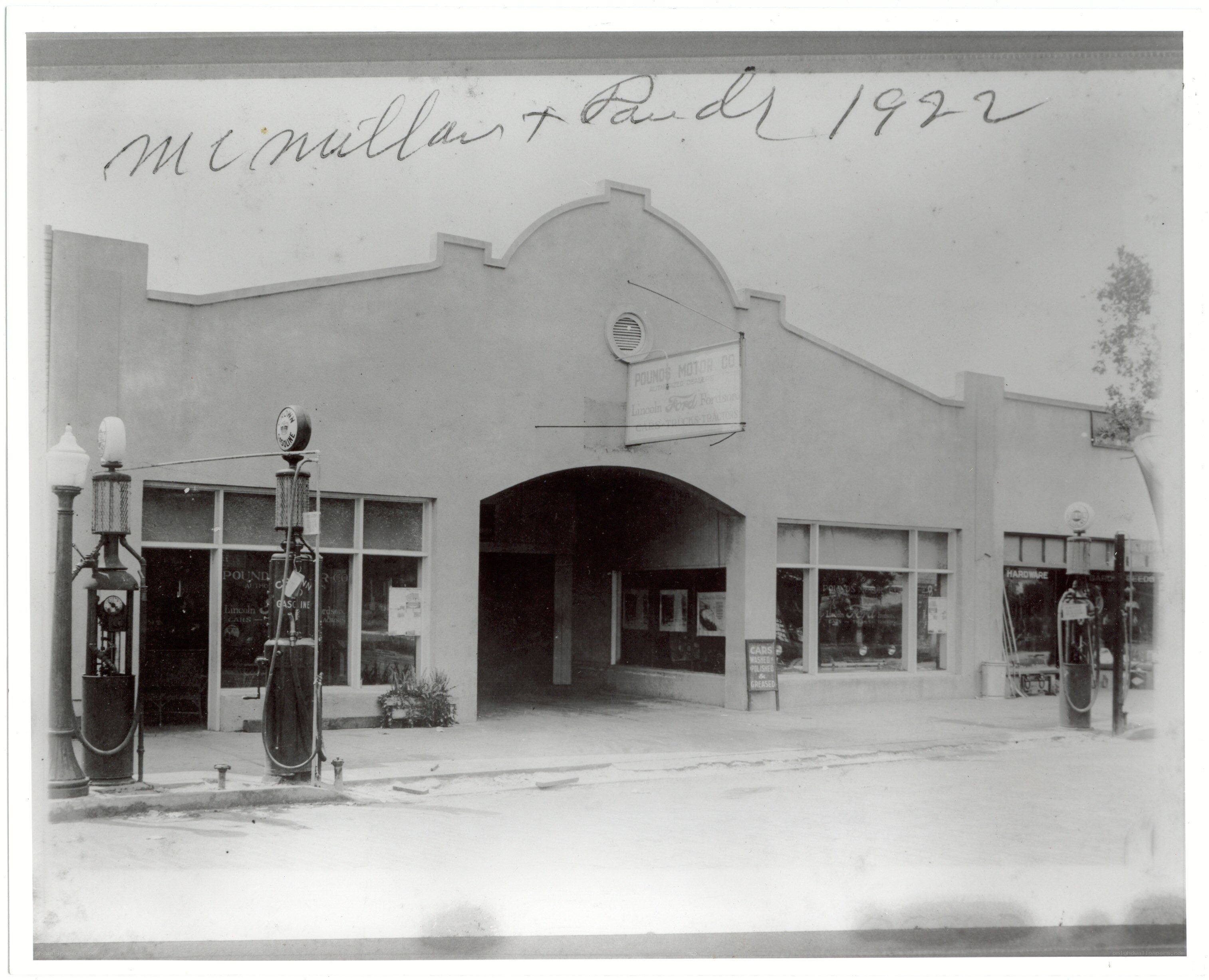 Pounds Motor Co. in 1922