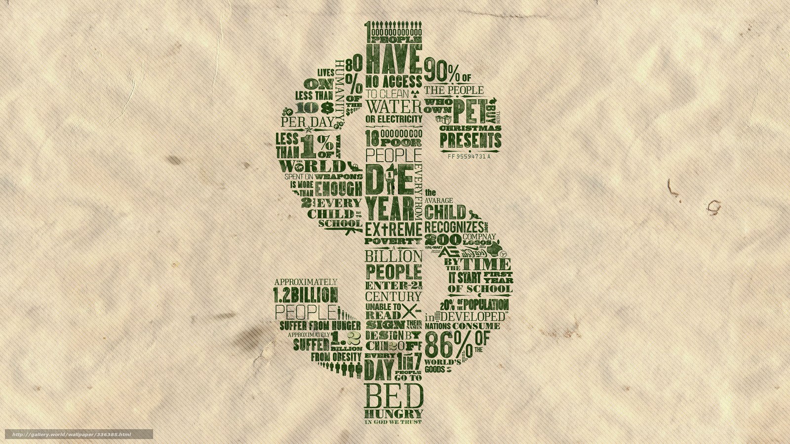 Poverty statistics in word art