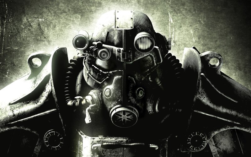 Power Armor Helmet — Black, Dramatic, Digital Art