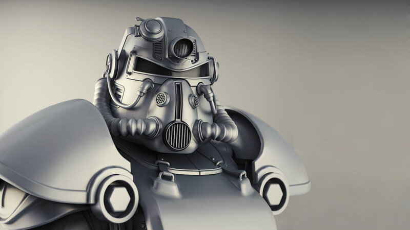 power armor helmet close-up