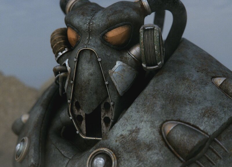 Power Armor Helmet — Gray, Dramatic, 3d Render, Mask