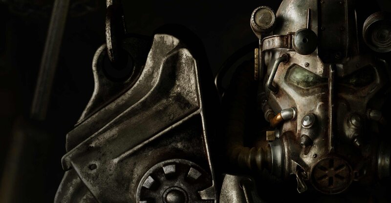 Power Armor Helmet — Gray, Dramatic