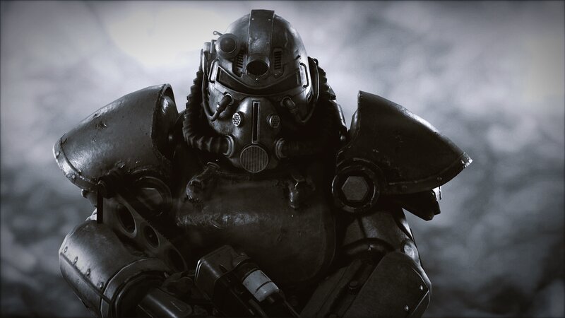 Power Armor Suit — Gray, Dramatic, 3d Render, Helmet