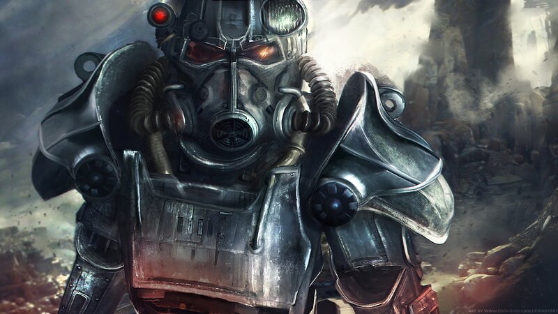 Power Armor Suit — Gray, Dramatic, Digital Art