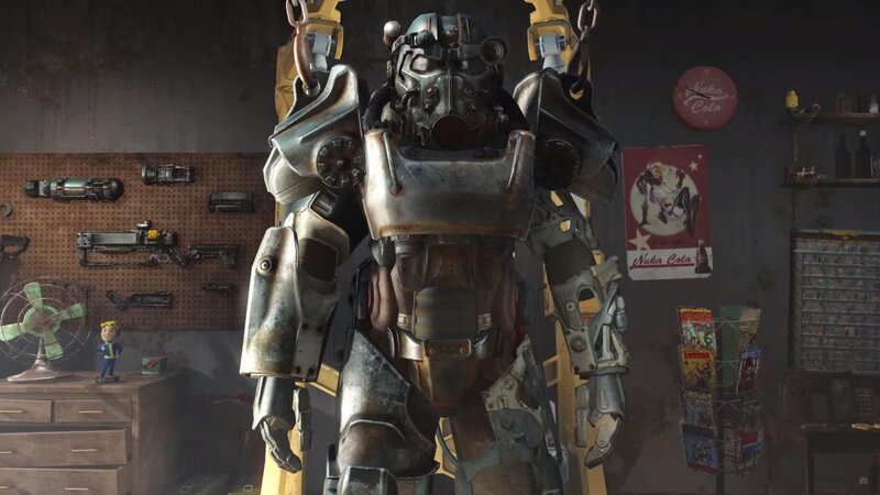 Power Armor Suit — Gray, Dramatic
