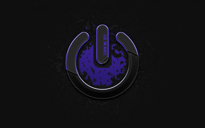 Power Button Icon — Black, Dark