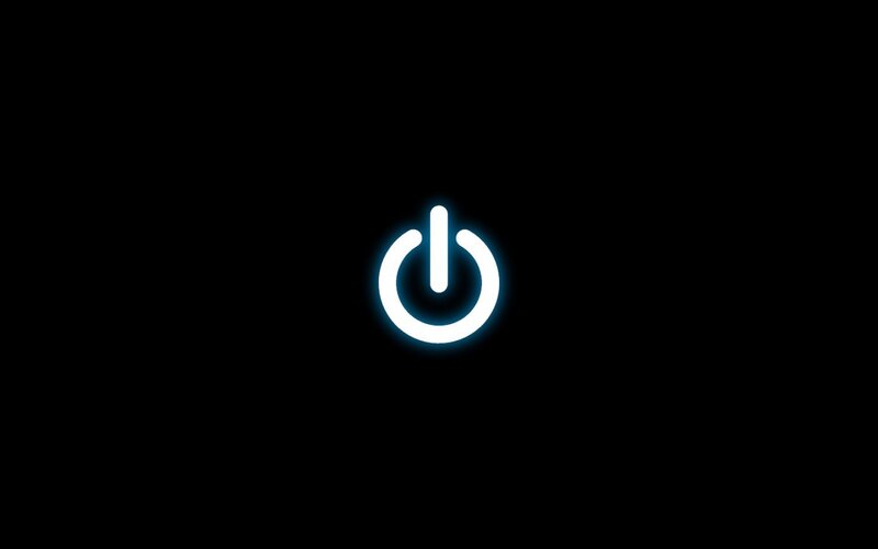 power button icon on black
