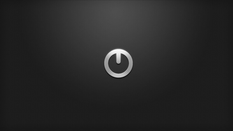 Power button icon on dark background