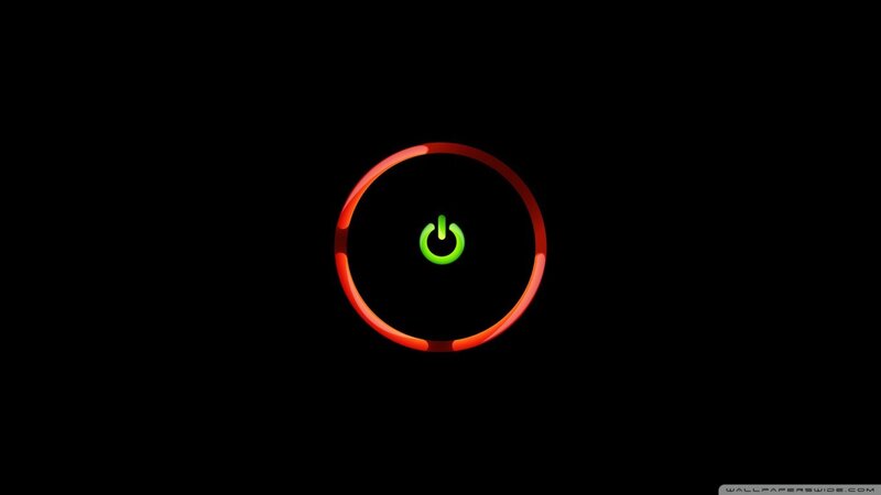 power button on black background