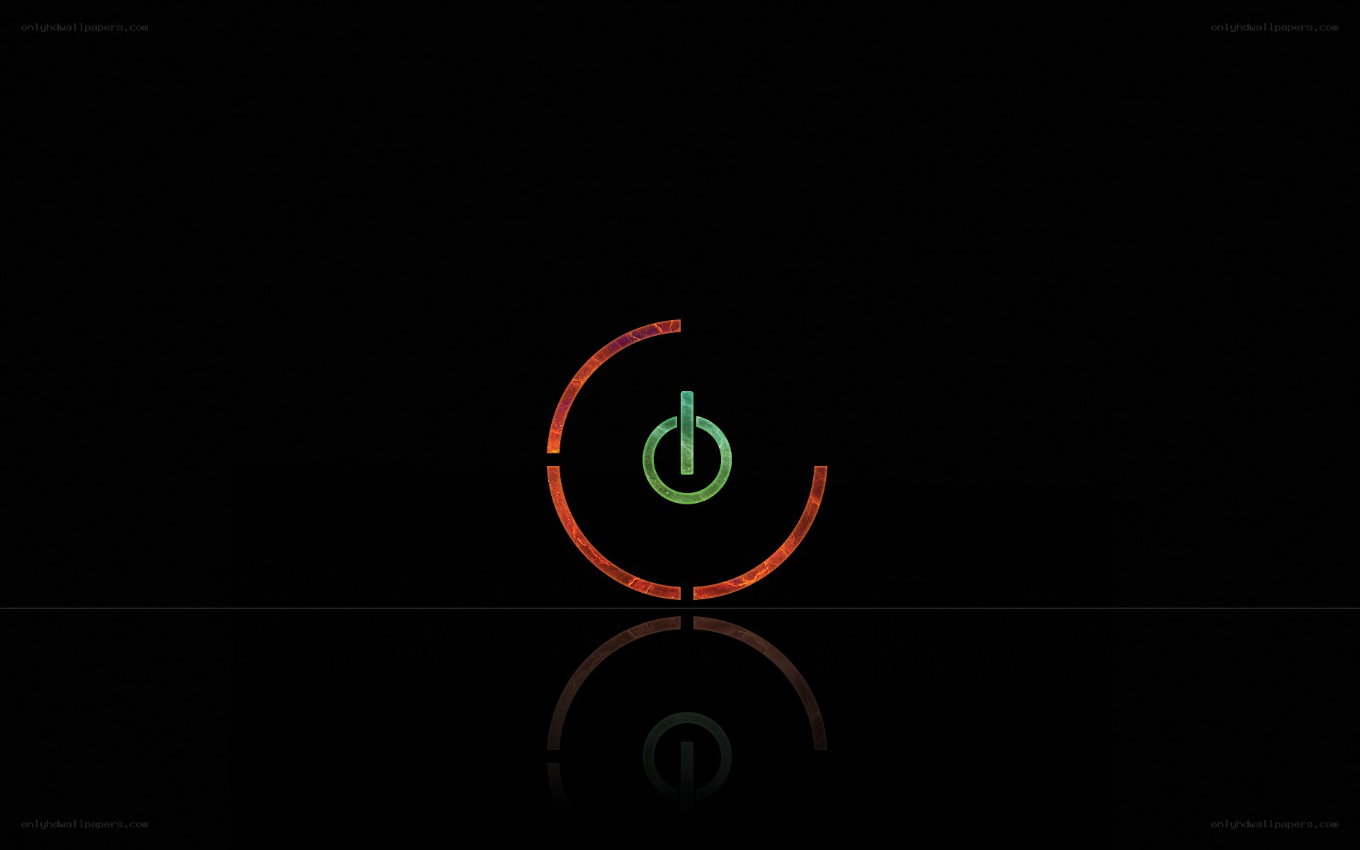 Power button on black background