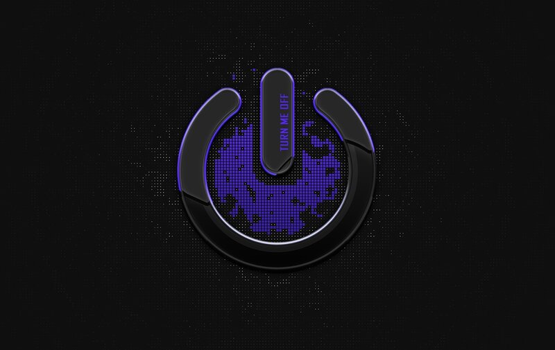 Power Button Symbol — Black, Dark