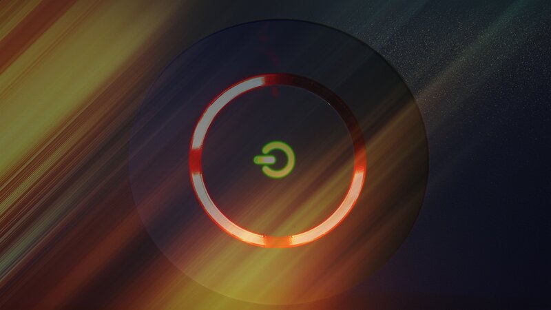 Power Button Symbol — Black, Dramatic