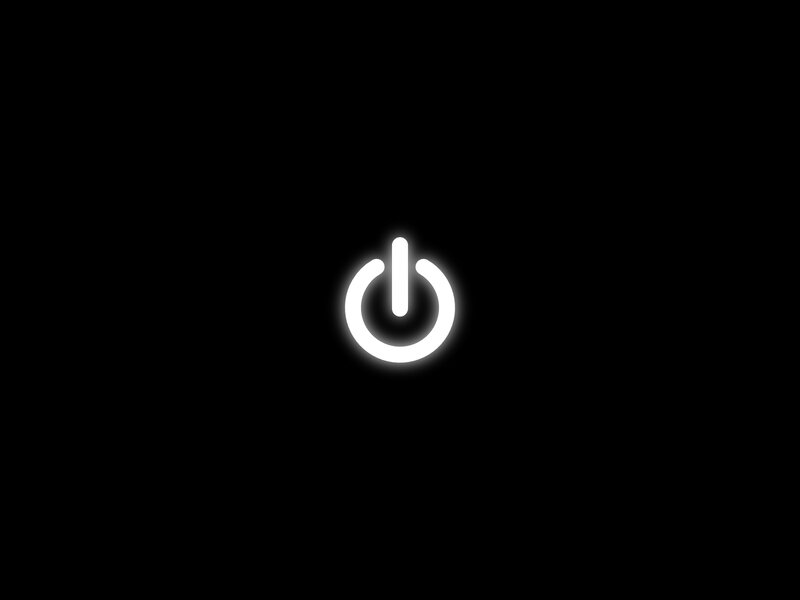 Power Button Symbol — White, Minimalist