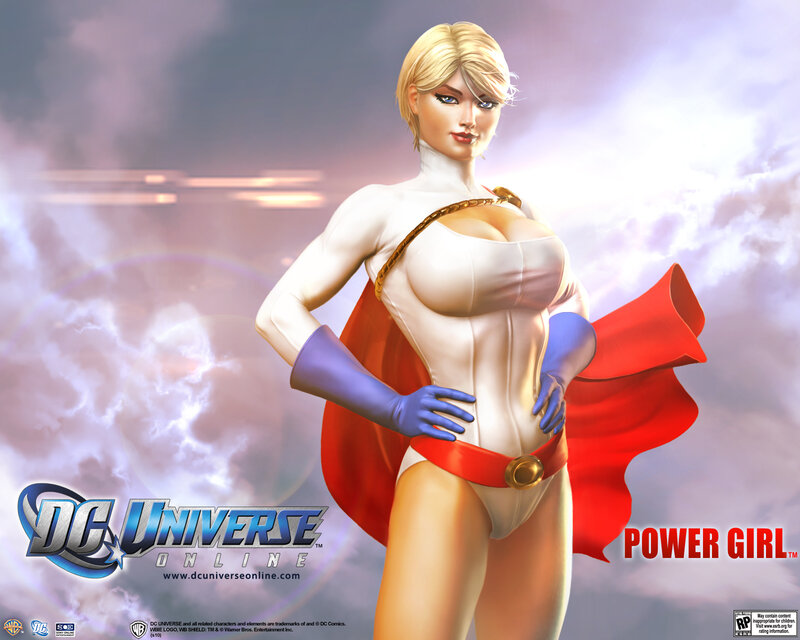 Power Girl in white suit
