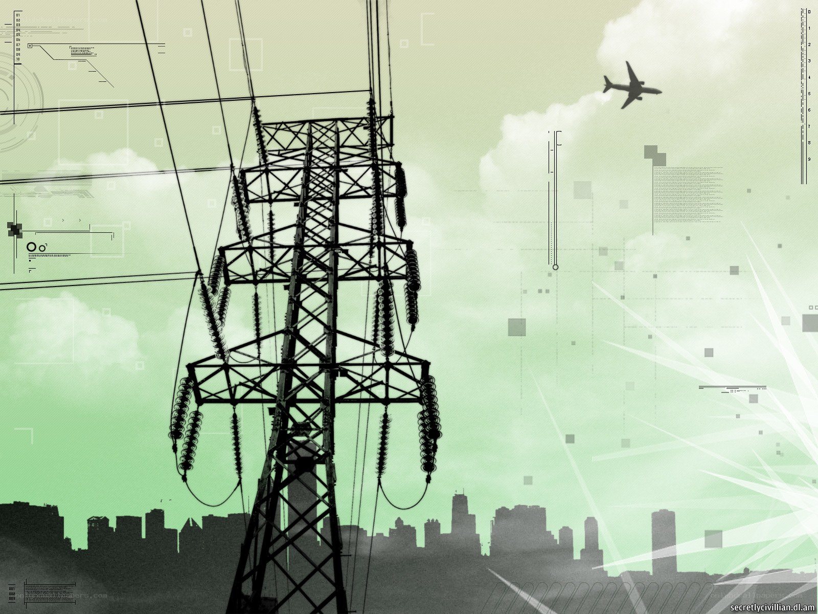 Power grid and city skyline