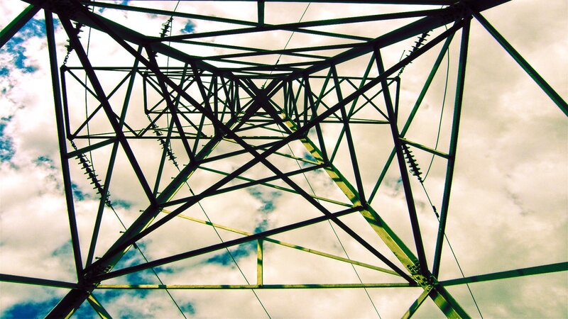 Power Line Tower — Green