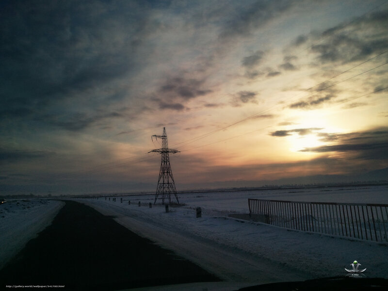 Power Line Tower in Snow