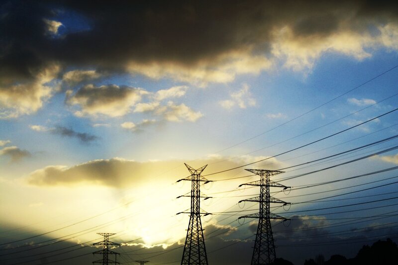 Power Line Towers — Blue
