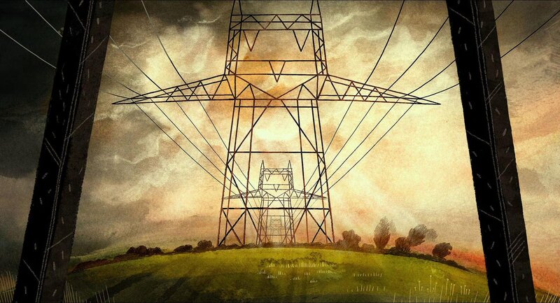 Power Line Towers — Green