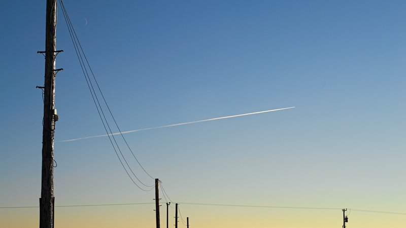 Power Lines and Contrail