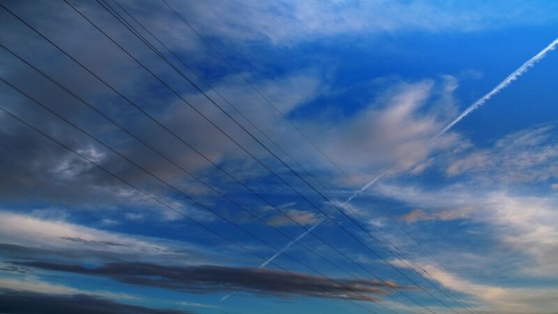 Power Lines and Contrails