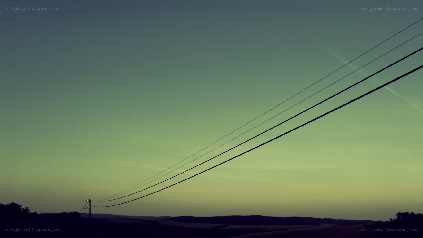 Power lines at dusk