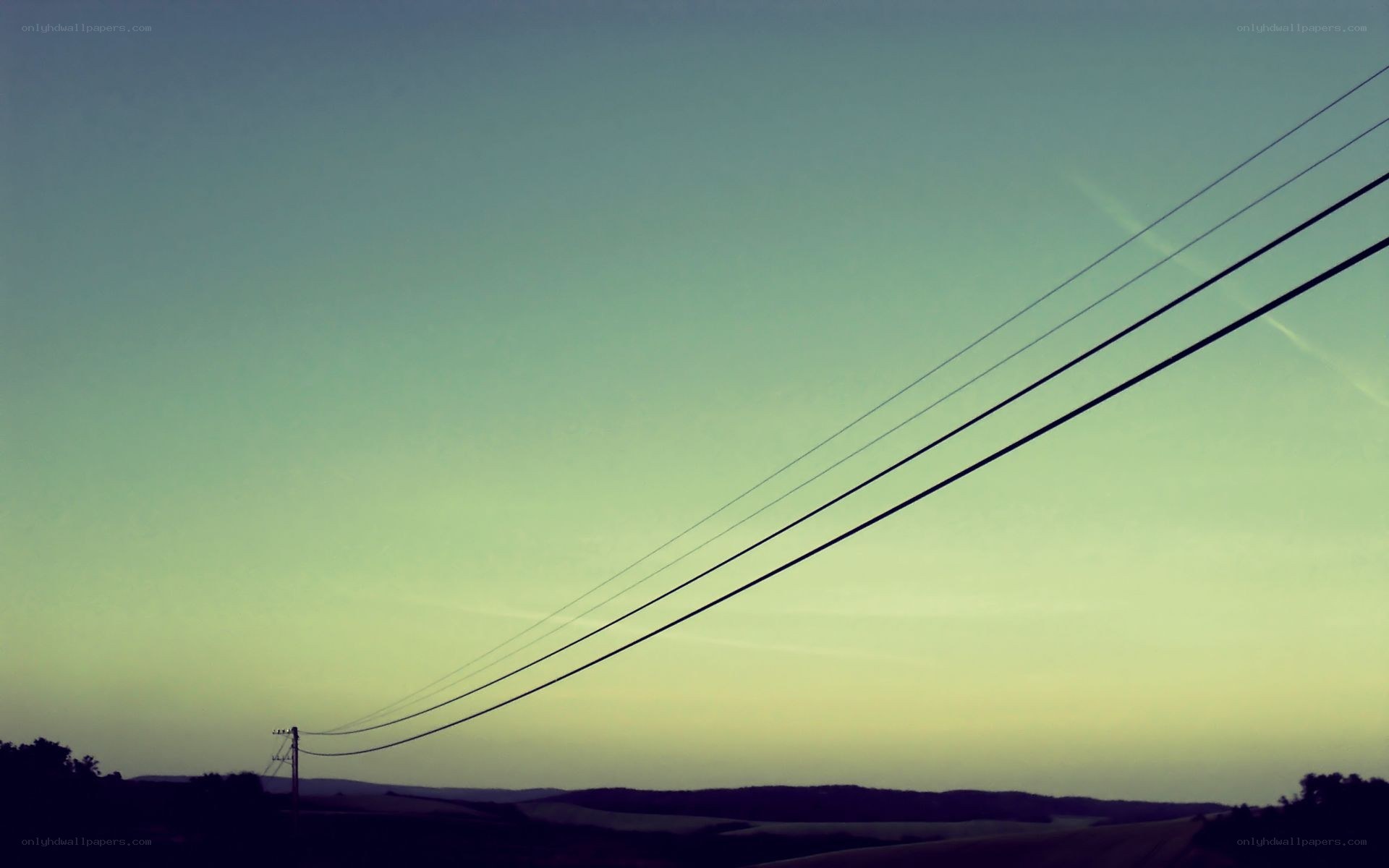Power lines at dusk