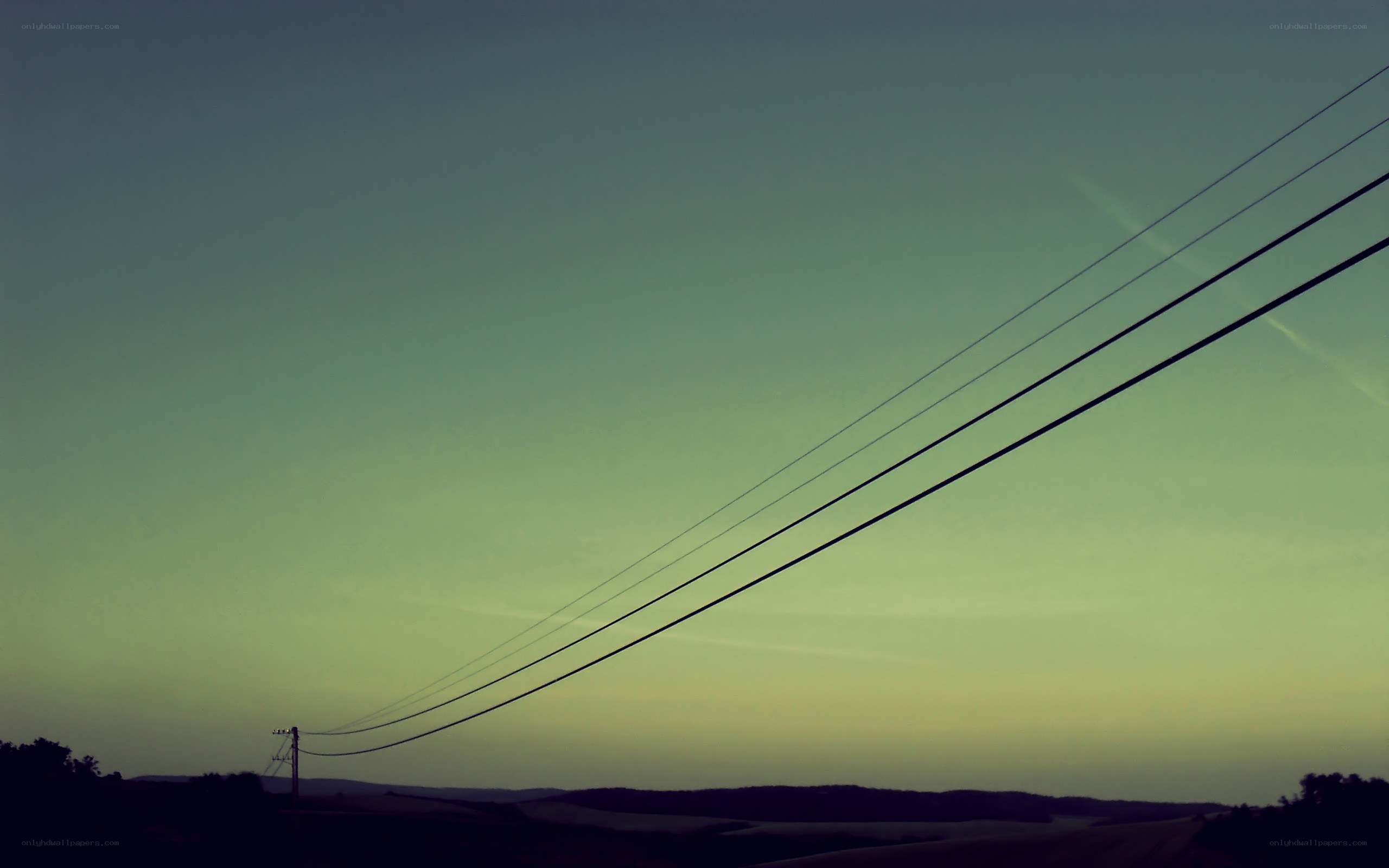 Power lines at dusk
