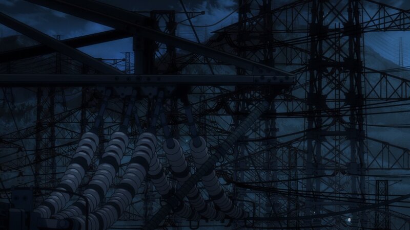 power lines at night