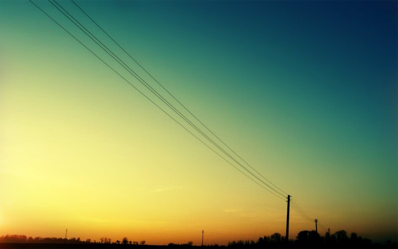 Power lines at sunset
